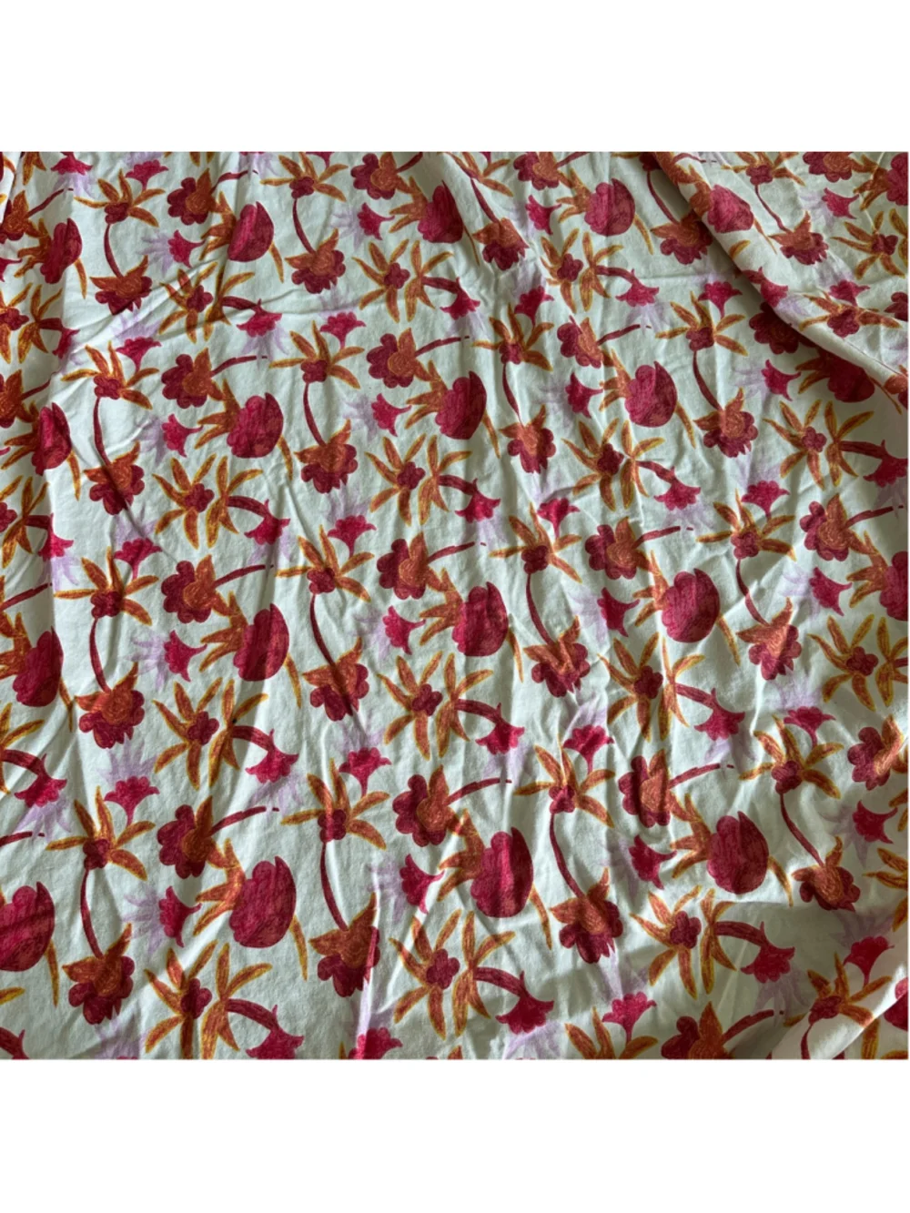 Opalhouse Jungalow Floral Full Fitted Sheet White Red
